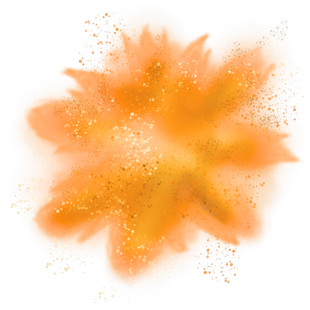 Poudres colorées orange